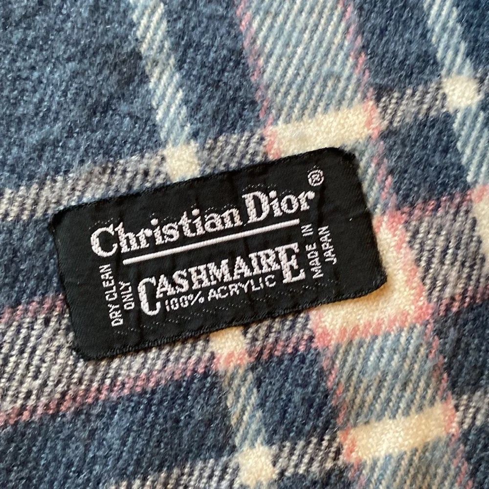 COPY - Christian Dior blue pink white plaid scarf